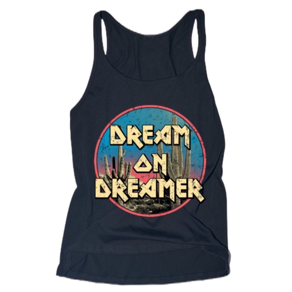 Dream On Dreamer Graphic Print Scoop Neck Tank